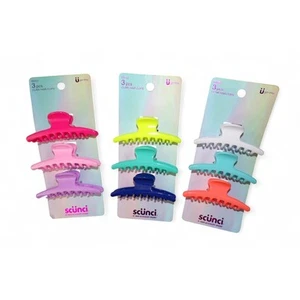 Lot of Girl Plastic Hairclips 3" Still on Card New Pink Purple Blue #031 - Picture 1 of 1