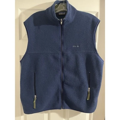 Vintage Patagonia Synchilla Vest Mens L Blue Fleece Zip Pockets 25182 - Image 1 of 4