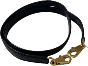 Hermes Shoulder Strap Navy × Gold Hardware Leather Designer Accessory Fashion - Picture 1 of 7