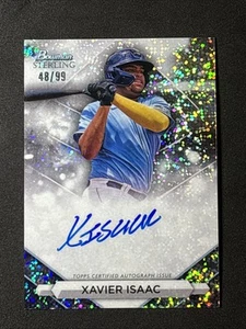 2023 Bowman Sterling Xavier Isaac /99 Speckle Refractor Auto PA-XI Rays - Picture 1 of 2
