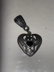 Vintage Sterling Silver 925 Filigree Heart Pendant Jewelry - Picture 1 of 4