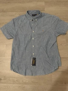 NWT Polo Ralph Lauren Short Sleeve Denim Shirt Preppy Button Down 2XL Chambray - Picture 1 of 4