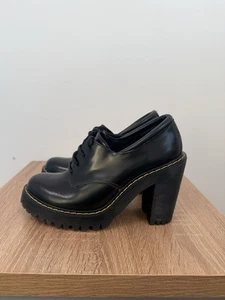 Dr Martens Salome Womens Black Leather Heel Platform Chunky Shoes Size Uk 5 - Picture 1 of 15