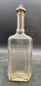 1920s WINARICK'S JERIS BOTTLE BARBER FOR LUXURIANT HAIR & CLEAN SCALP NY W/ CAP - Bild 1 von 12