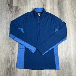 Icebreaker Merino Bodyfit Zone Jacket Men’s Large Blue 1/4 Zip Pullover Wool - Picture 1 of 10