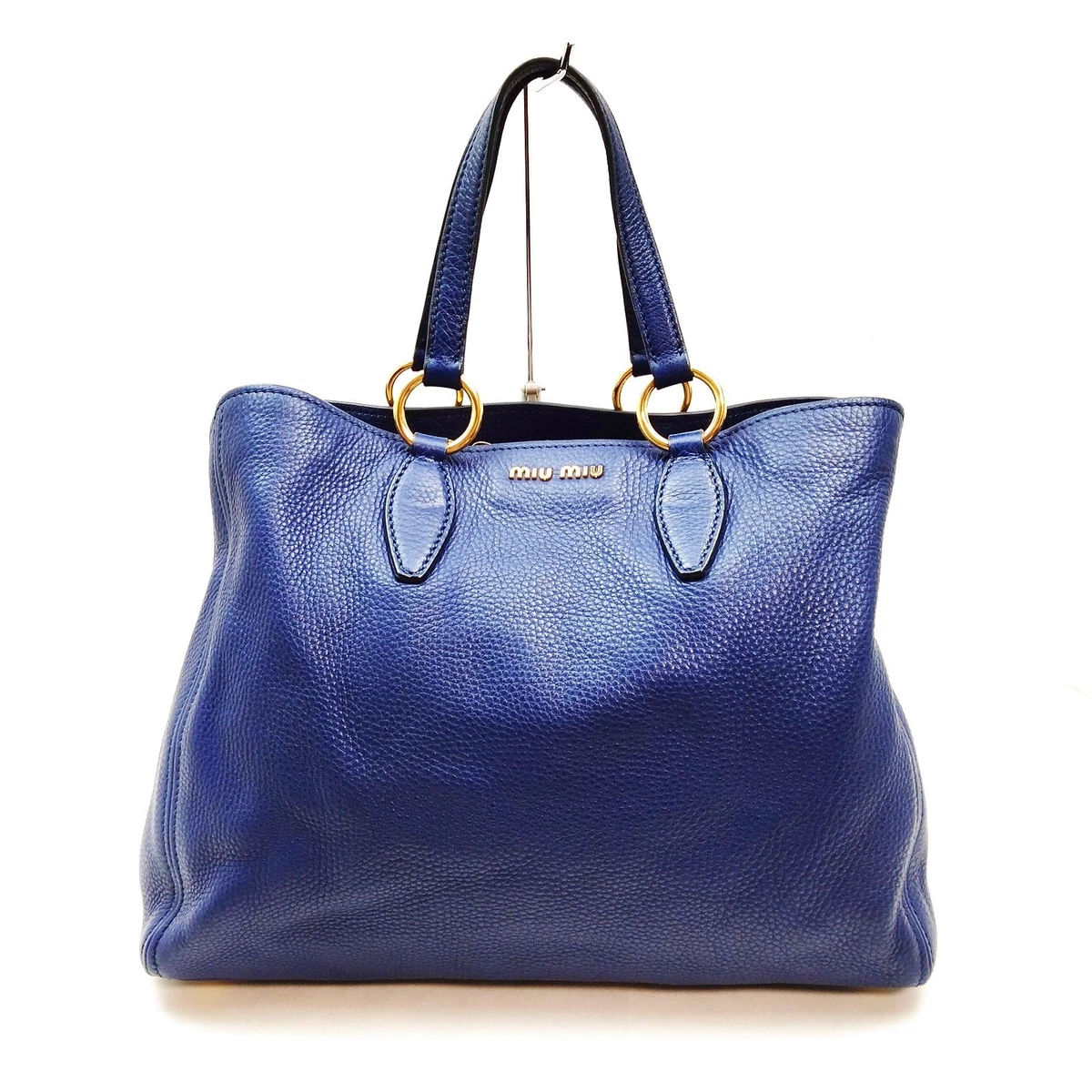 バッグ Archive miu miu leather hand bag blue Blue Leather Exterior Miu Miu Bags & Handbags for Women for sale