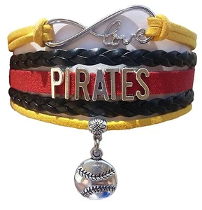 Pittsburgh Pirates Baseball Infinity Bracelet Jewelry Apparel - Picture 1 of 4