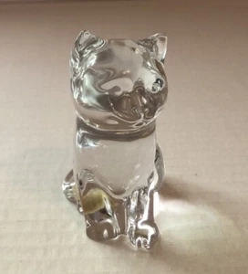 1980s Princess House 24% Lead Crystal Cat Figurine Paperweight - West Germany - Picture 1 of 6