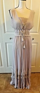 Neu mit Etikett Größe Medium NEU in Loom hellflieder ärmellos Stufen Maxikleid Boho - Bild 1 von 12