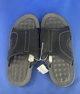 *KIDS BLACK SLIDES * SIZE  LARGE (2-3)  *   BLACK  SANDALS * - Picture 1 of 3