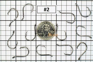 100 #2 Offset Octopus Circle Fishing Hooks 2X Strong Chemically Sharpened USA! - Picture 1 of 5