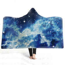 Universe Galaxy Nebula Stars Adult Kids Fleece Hooded Blanket Sofa Throw Cloak