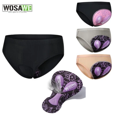 WOSAWE Women Cycling Briefs 3D Gel Padded MTB Bike Underwear Ladies Sport Shorts - Image 1 of 4