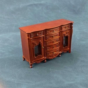 1/12 Scale Dollhouse Miniature Furniture Wooden Cabinet Bedroom Dollhouse Decor - Picture 1 of 42