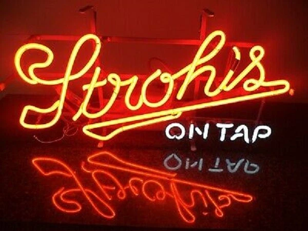 Stroh's On Tap Neon Sign Light Lamp 17"x10" Beer Bar With Dimmer - Image 1 of 1