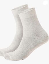 Calcetines tobilleros de lino de lino para hombre, de secado rápido,  finamente hechos de malla (L, paquete de 10), Gris