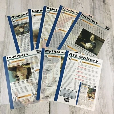 Microsoft Home Art Gallery Cards from PC CD-ROM Vtg Complete Set of 7 - Image 1 of 3