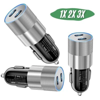 40W Fast Car Charger Dual USB-C Adapter For iPhone 8~16 Series Samsung S24 S23 - image 1 of 4