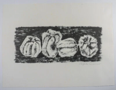 Ursula Querner: »Paprikaschoten« Farblithografie-handsigniert-1960-Griffelkunst - Bild 1 von 4