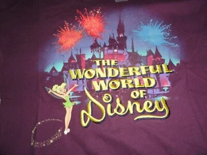 Girls Large 10/12 TINKERBELL Wonderful World of DISNEY Purple Disney Embroidered - Picture 1 of 2