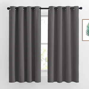 Blackout Curtains for Bedroom 63 Inch Length 2 Panels - Window Treatment Thermal - Picture 1 of 12