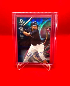 2018 Bowman Platinum Top Prospect Autographs Blue #TOP31 Dawel Lugo /150 - Bild 1 von 2