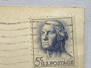 George Washington 5 cent Rare Used stamp 1960's United States Postage Post Card - Picture 1 of 7