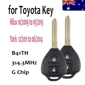 2X Complete Smart Remote Key Fob for TOYOTA HILUX 2009 2010 2011 - 2015 G Chip - Picture 1 of 3