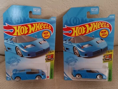 2 PIECES 2021 Hot Wheels Exotics '94 Bugatti EB110 SS (blue)  224/250 - Image 1 of 3