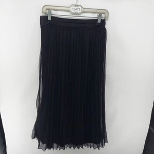 Lulus midi skirt women size medium black lined chiffon sparkle side zip NWT - Picture 1 of 12