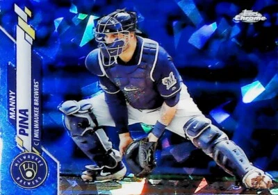 2020 TOPPS CHROME SAPPHIRE #570 MANNY PINA MILWAUKEE BREWERS - Image 1 of 2
