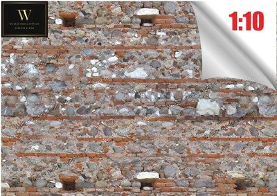 1:10 Scala Garage Mattone / Stone Muro - Autoadesivo Fogli Design 5 - Immagine 1 di 3