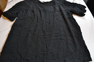 Lerner New York Women Solid Black Top blouse Regular Size Small Short Sleeve Tee - Bild 1 von 3