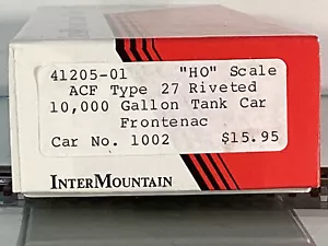 Intermountain Kit HO 40205-01 ACF Type 27 Riveted 10,000 Tank, Frontenac NIB - Picture 1 of 2