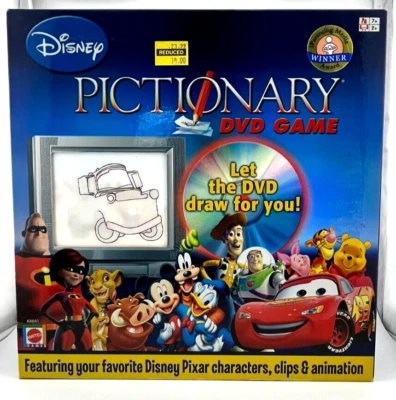 Disney Pictionary DVD Game Favorite Pixar Characters Mattel Factory Sealed 2017 - Image 1 of 4