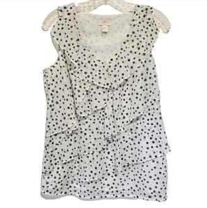 Rüschen Tupfen Top Ann Taylor Damen Größe Small ärmellos Loft Factory - Bild 1 von 8