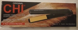 New CHI Original Ceramic Hair Straightening Flat Iron 1" Black Infrared - Picture 1 of 1