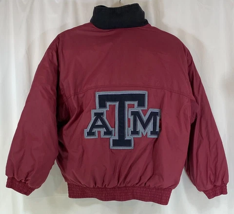 Vintage Nike Down Jacket Hidden Hoodie Texas A&M Aggies Maroon Coat  Puffer L Cover