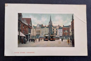 UHRENTURM, LEICESTER VINTAGE POSTKARTE 1908 STORNIERUNG - Bild 1 von 2