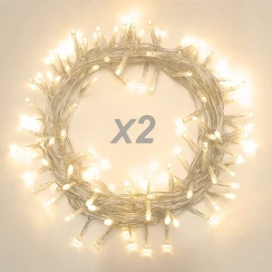 2 Pack 22.6ft 66 Led Battery Powered String Lights, IP65 Waterproof 8 Modes T... - Picture 1 of 7