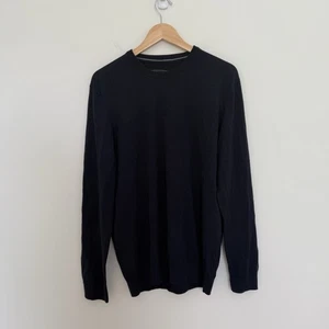 Jos A Bank Reserve Made in Italy Fine Merino Wool Navy Crew Neck Sweater Mens XL - Picture 1 of 10
