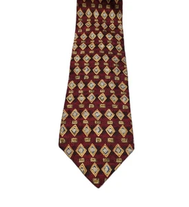 Vtg. Britches Of Georgetowne Gold Burgundy Blue 100% Silk Tie Hand Made In USA - Picture 1 of 8