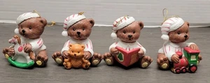 Vintage Adorable Set of Christmas Bears Figurines RARE SIMSON GIFTWARE TAIWAN - Picture 1 of 24