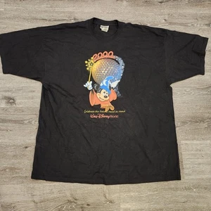 Vintage 2000 Walt Disney World T-Shirt 2XL Epcot Sorcerer Mickey Future Y2K - Picture 1 of 11