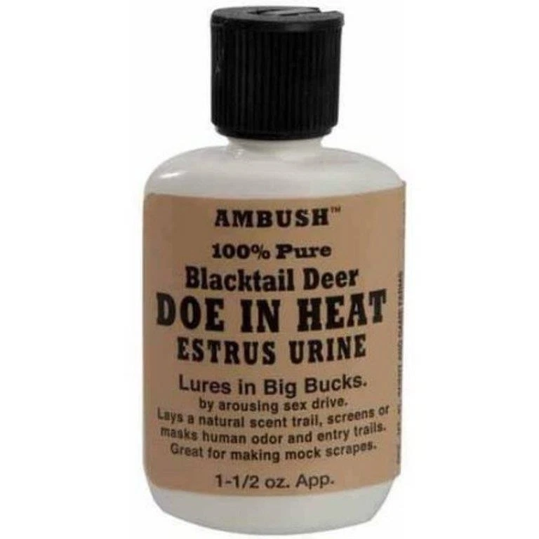 Mocasín Joe Ambush 100 % cola negra ciervo cierva en calor celo orina señuelo aroma Foto 1 de 1