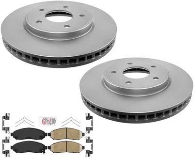 Front Coated Brake Rotors & AmeriBRAKES Ceramic Pads For Nissan Leaf 2011-2015 - Imagem 1 de 4