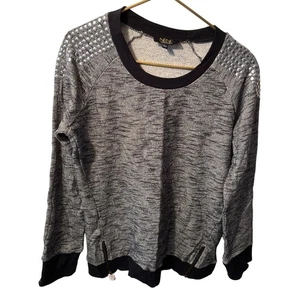 Nene Leakes Sweatshirt mit Nieten grau schwarz Reißverschluss Damen Größe L - Bild 1 von 7