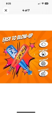Inflatable Baseball Bat POW Lot of 12/16.5 In Inflatable Toy Bat 3 Of Each Color - Image 1 of 4
