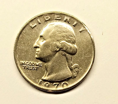 1970-D Washington Quarter Struck on Dime Stock 4.2/4.3 Grams Mint Error - Image 1 of 3