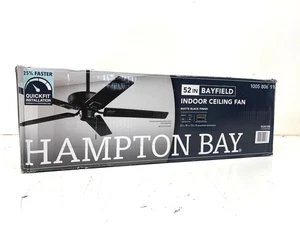 Hampton Bay Bayfield 52 in. Indoor Matte Black Downrod Ceiling Fan New - Picture 1 of 2